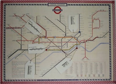 London Underground Map with Guest Names on Luggage Labels