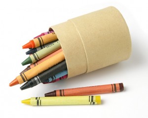Crayons in a pot