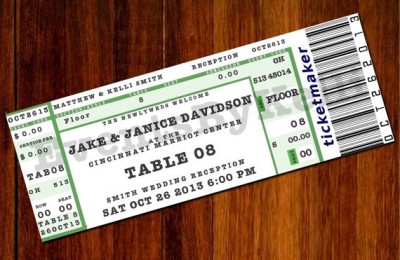 Concert Ticket Escort Card - etsy.com Concert Ticket Escort Card - etsy.com