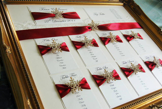 Snowflake and lace wedding seating plan - notonthehighstreet.com