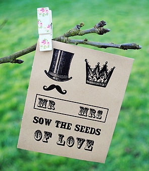 Steampunk inspired seed packet wedding favour