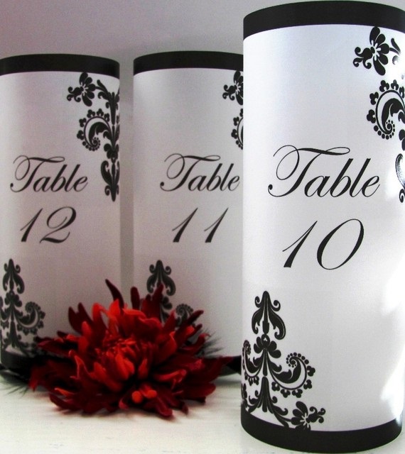 Gothic style table number luminaries