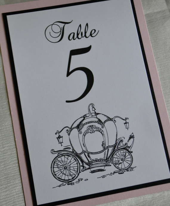 Cinderella carriage wedding table number
