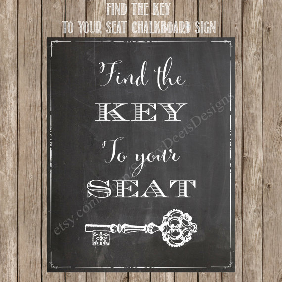 'Find the key to your seat' sign