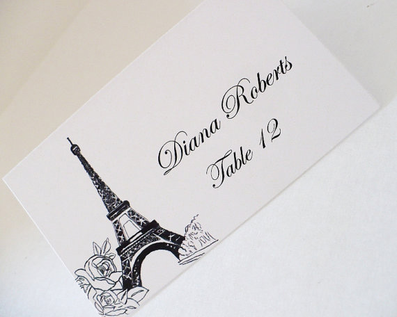 Paris themed escort cards