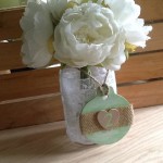 Mint green rustic table number