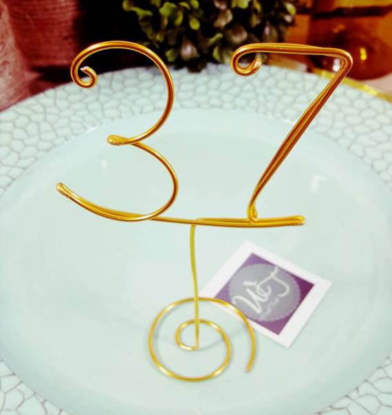Gold wire table numbers